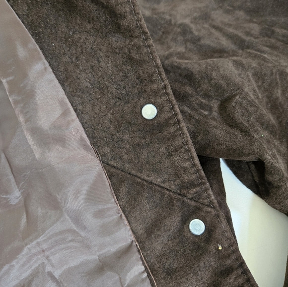 VTG Cuir Zebra brown leather suede trucker jacket size women L men M - Picture 11 of 12